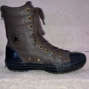 Converse lined Chuck Taylor faux fur Dark Brown High-Top Sneakers